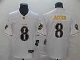 Nike Ravens 8 Lamar Jackson White Gold Vapor Untouchable Limited Jersey,baseball caps,new era cap wholesale,wholesale hats